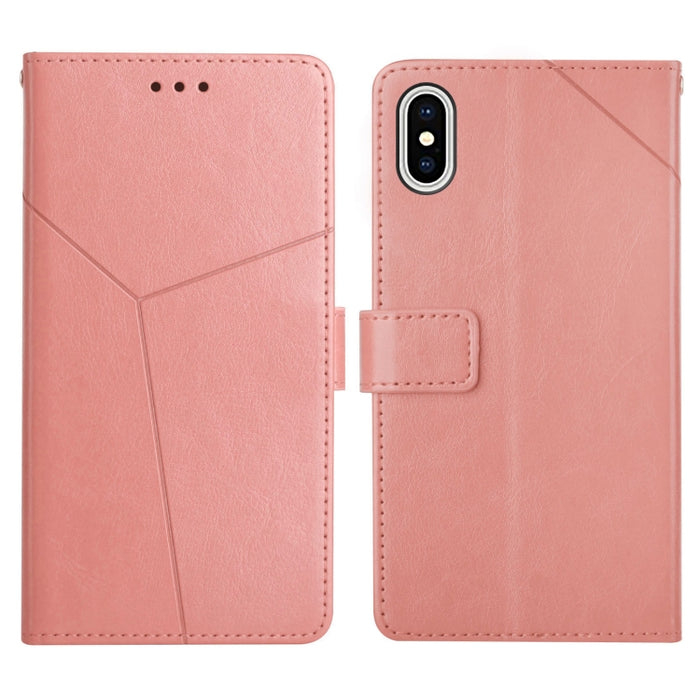 Estuche para teléfono de cuero con tapa horizontal y costuras en Y con soporte y ranuras para tarjetas y billetera y marco de fotos