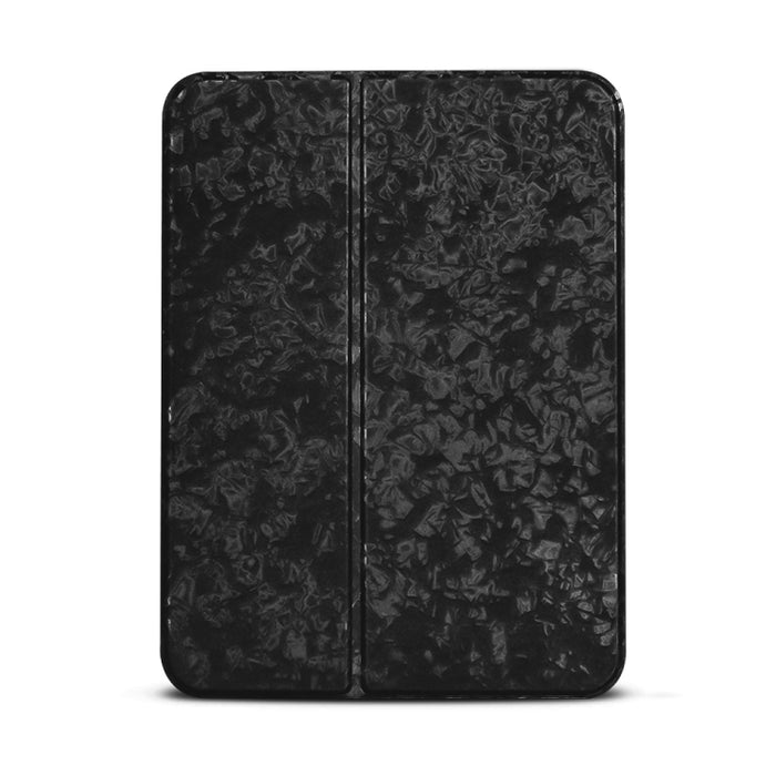 Estuche para tableta de cuero con doble pliegue horizontal y textura de concha con soporte y función de suspensión / activación