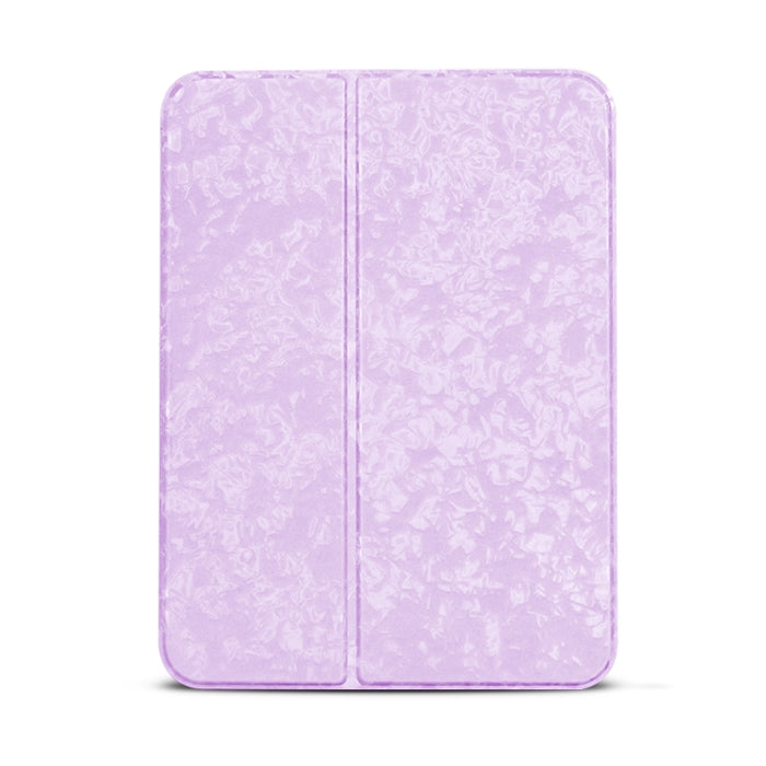 Estuche para tableta de cuero con doble pliegue horizontal y textura de concha con soporte y función de suspensión / activación
