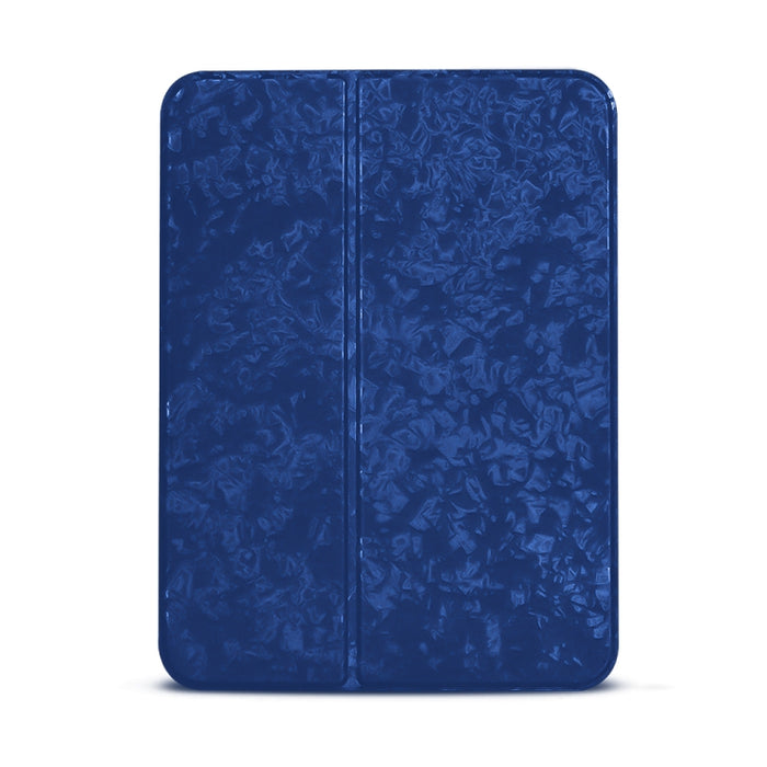 Estuche para tableta de cuero con doble pliegue horizontal y textura de concha con soporte y función de suspensión / activación