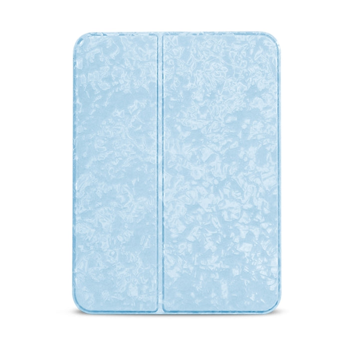 Estuche para tableta de cuero con doble pliegue horizontal y textura de concha con soporte y función de suspensión / activación