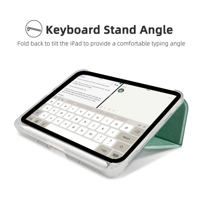 Estuche para tableta de cuero con doble pliegue horizontal y textura de concha con soporte y función de suspensión / activación