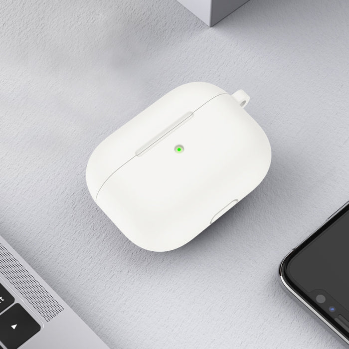 Estuche protector de auriculares de fondo redondo de silicona espesa con gancho para AirPods 3