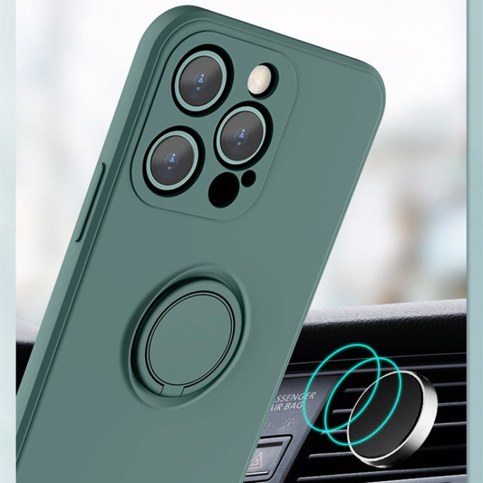 Estuche protector de teléfono de silicona líquida todo incluido con soporte para anillo y cordón