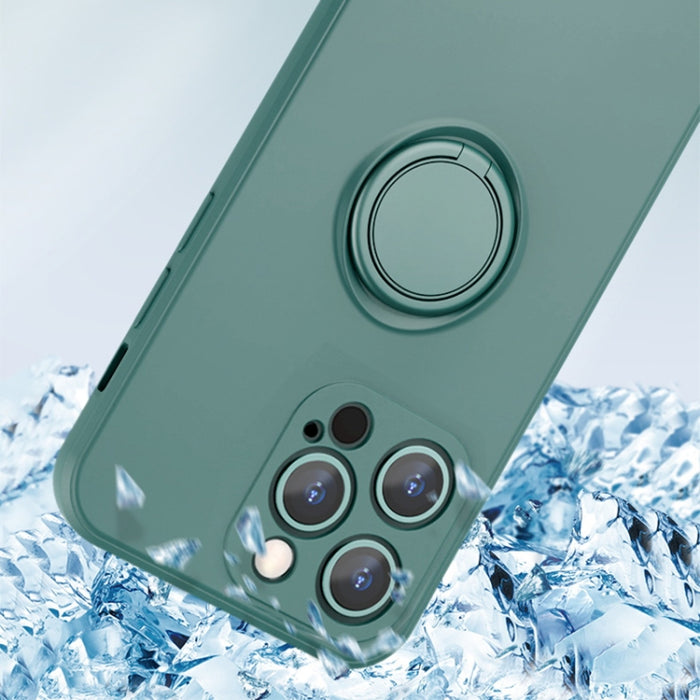 Estuche protector de teléfono de silicona líquida todo incluido con soporte para anillo y cordón