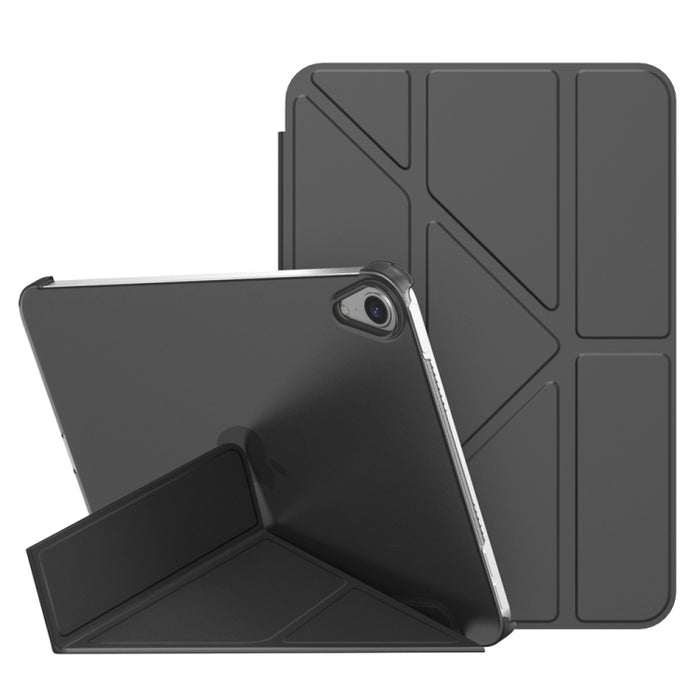 Estuche de cuero para tableta con deformación de PC translúcido mate de doble cara con soporte y función de reposo / activación