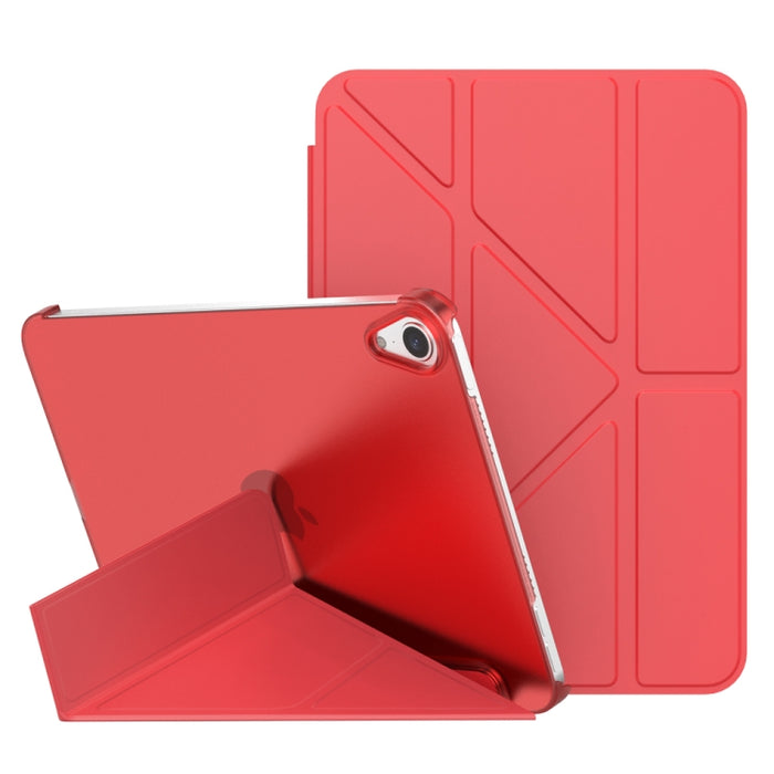 Estuche de cuero para tableta con deformación de PC translúcido mate de doble cara con soporte y función de reposo / activación