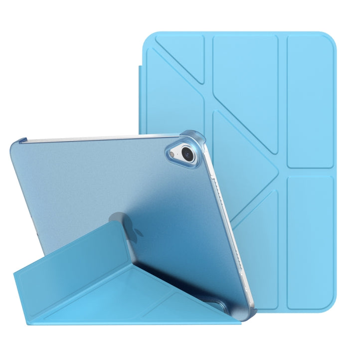 Estuche de cuero para tableta con deformación de PC translúcido mate de doble cara con soporte y función de reposo / activación