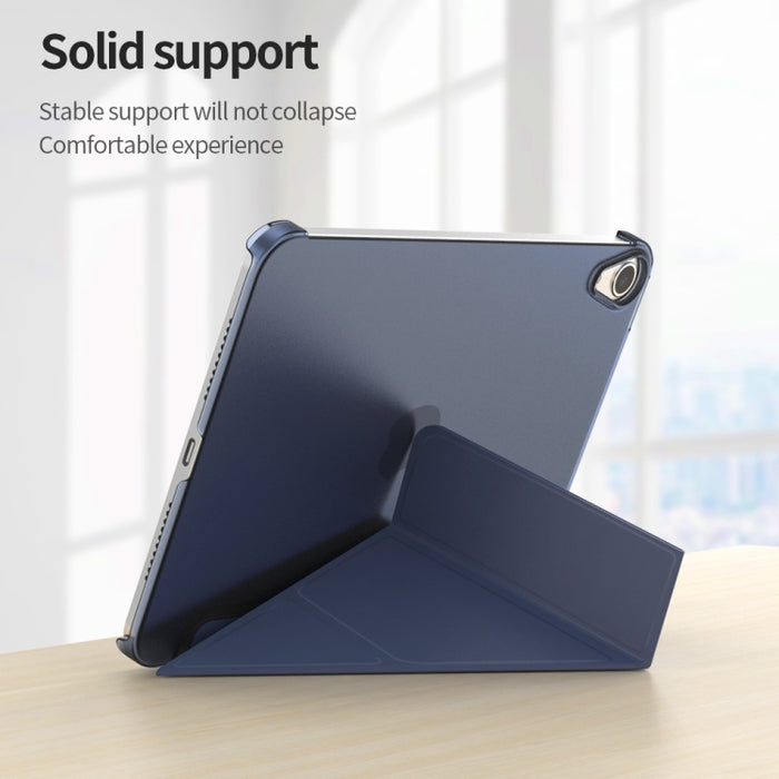Estuche de cuero para tableta con deformación de PC translúcido mate de doble cara con soporte y función de reposo / activación