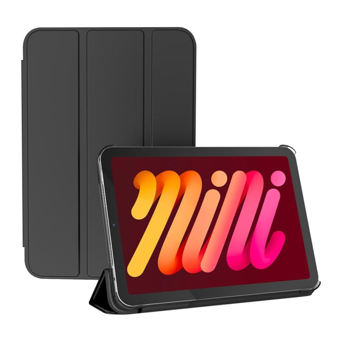 Estuche de cuero para tableta de PC translúcido mate de doble cara con soporte de 3 pliegues y función de reposo / activación