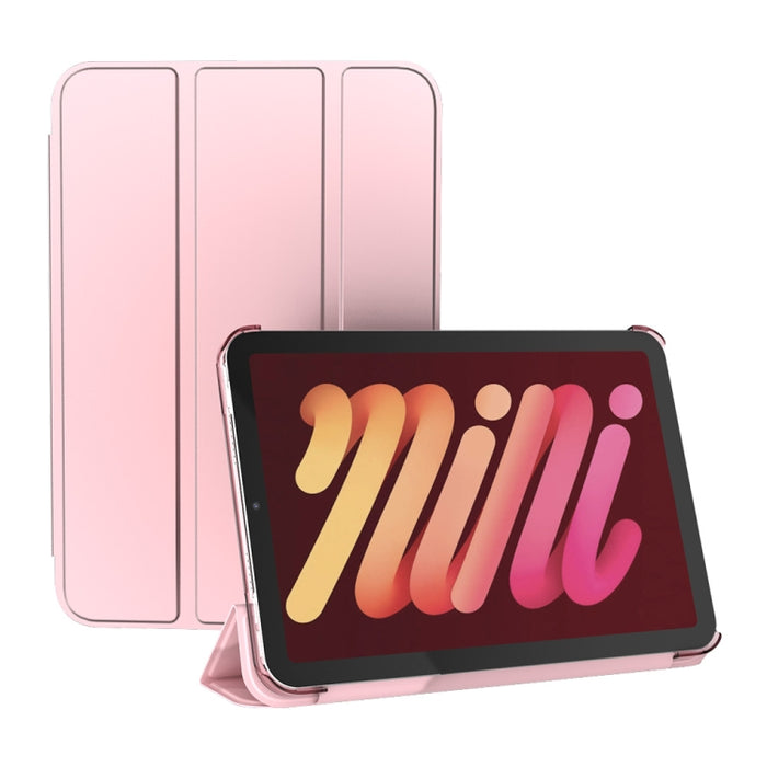 Estuche de cuero para tableta de PC translúcido mate de doble cara con soporte de 3 pliegues y función de reposo / activación