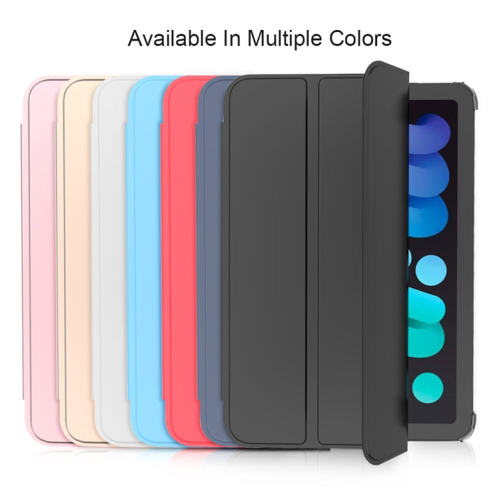 Estuche de cuero para tableta de PC translúcido mate de doble cara con soporte de 3 pliegues y función de reposo / activación
