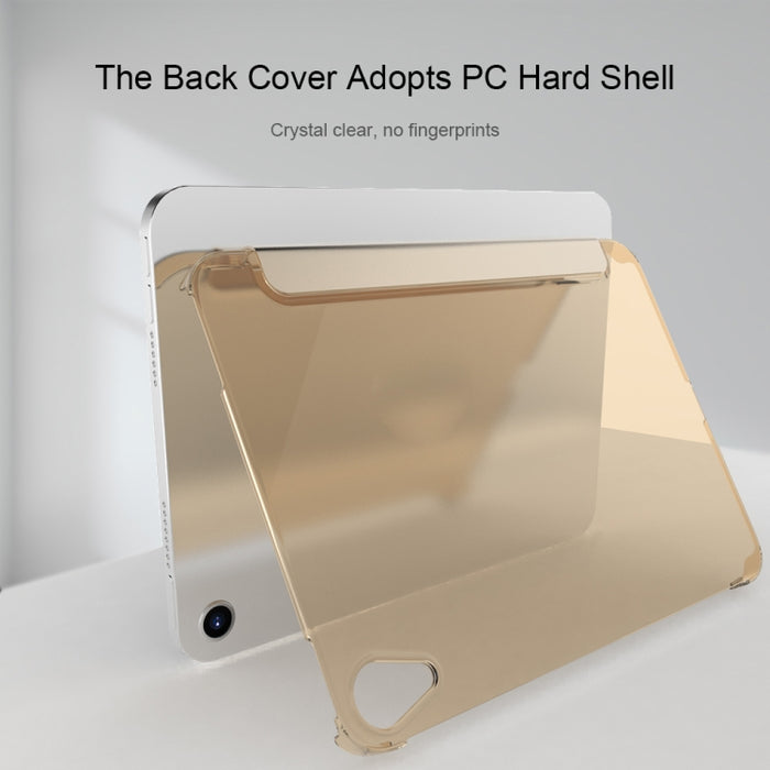 Estuche de cuero para tableta de PC translúcido mate de doble cara con soporte de 3 pliegues y función de reposo / activación