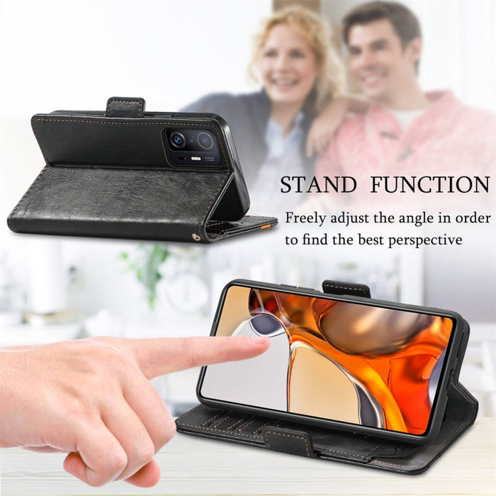 CaseNeo Estuche de cuero con doble hebilla magnética empalmable con soporte, ranuras para tarjetas y billetera, For Doogee N40 Pro, For Infinix Zero 8, For Vodafone Smart E11, For Wiko Power U30, For Xiaomi 11T / 11T Pro, For Samsung Galaxy S20 FE