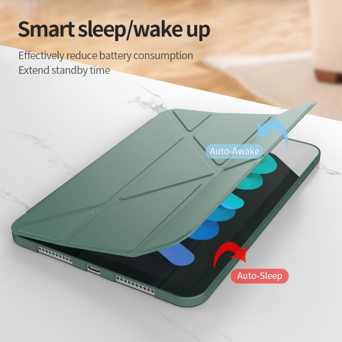 Estuche de cuero para tableta TPU de deformación mate de doble cara con soporte y función de reposo / activación
