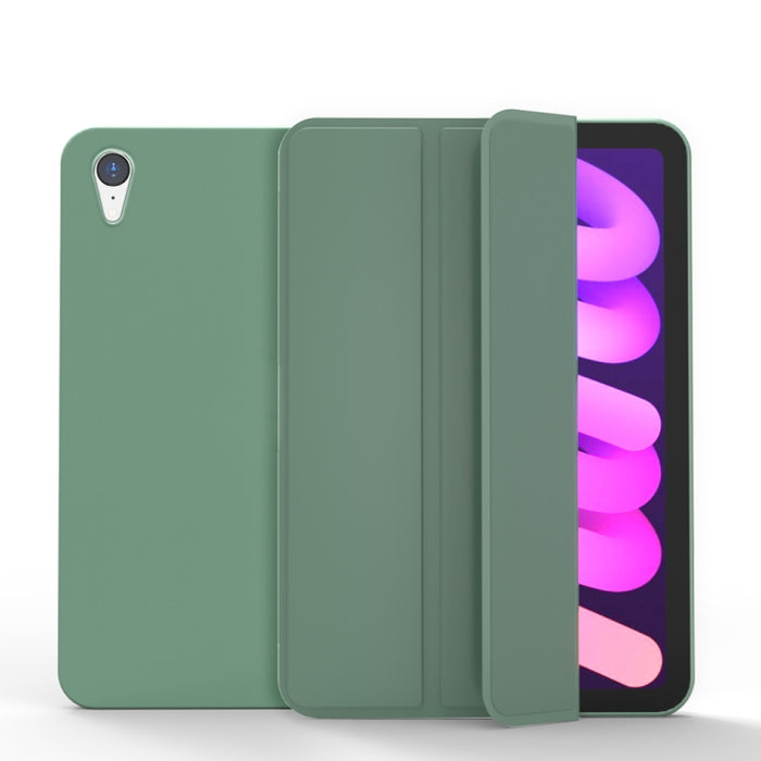 Estuche de cuero para tableta de TPU mate de doble cara con soporte de 3 pliegues y función de suspensión / activación