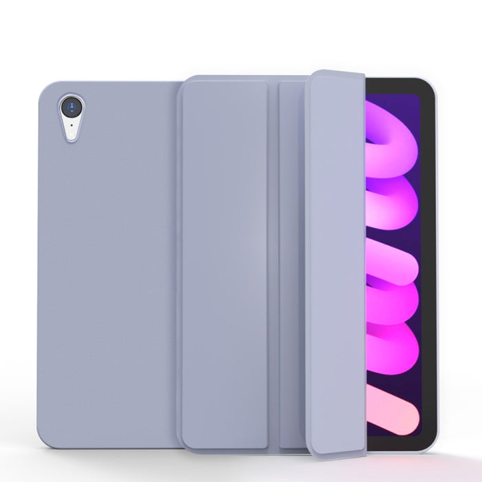 Estuche de cuero para tableta de TPU mate de doble cara con soporte de 3 pliegues y función de suspensión / activación