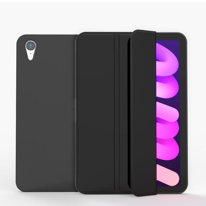 Estuche de cuero para tableta de TPU mate de doble cara con soporte de 3 pliegues y función de suspensión / activación