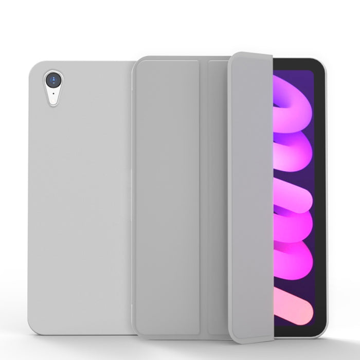 Estuche de cuero para tableta de TPU mate de doble cara con soporte de 3 pliegues y función de suspensión / activación