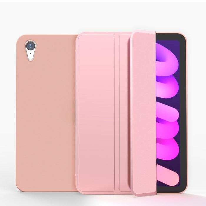 Estuche de cuero para tableta de TPU mate de doble cara con soporte de 3 pliegues y función de suspensión / activación