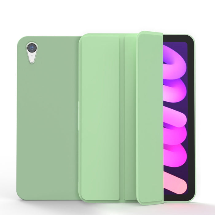 Estuche de cuero para tableta de TPU mate de doble cara con soporte de 3 pliegues y función de suspensión / activación