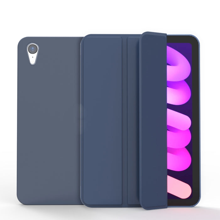 Estuche de cuero para tableta de TPU mate de doble cara con soporte de 3 pliegues y función de suspensión / activación
