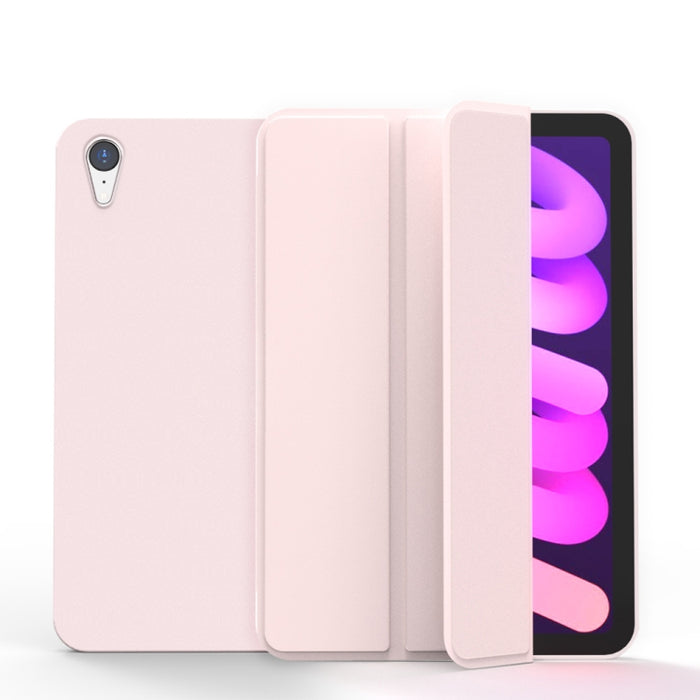 Estuche de cuero para tableta de TPU mate de doble cara con soporte de 3 pliegues y función de suspensión / activación