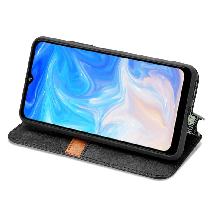 Cubic Grid Pressed Horizontal Flip Estuche de cuero magnético con soporte y ranuras para tarjetas y billetera, For Doogee N40 Pro, For Infinix Zero 8, For OPPO Realme C21Y, For Vodafone Smart E11, For Wiko Power U30, For Xiaomi Mi 11T / Mi 11T Pro     ...