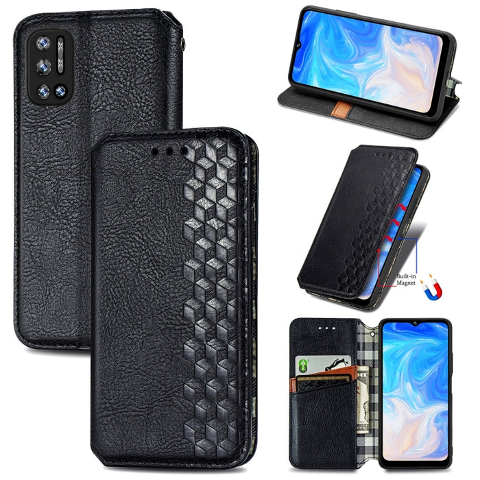 Cubic Grid Pressed Horizontal Flip Estuche de cuero magnético con soporte y ranuras para tarjetas y billetera, For Doogee N40 Pro, For Infinix Zero 8, For OPPO Realme C21Y, For Vodafone Smart E11, For Wiko Power U30, For Xiaomi Mi 11T / Mi 11T Pro     ...