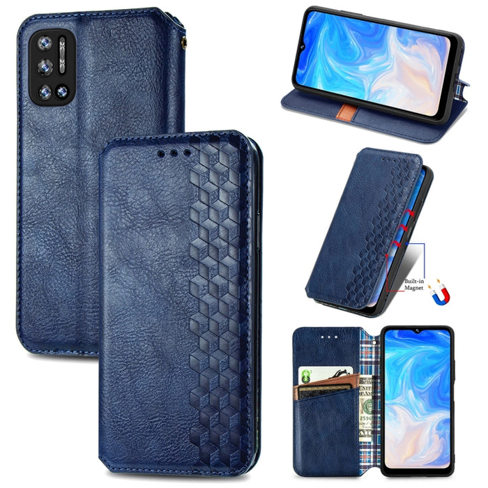 Cubic Grid Pressed Horizontal Flip Estuche de cuero magnético con soporte y ranuras para tarjetas y billetera, For Doogee N40 Pro, For Infinix Zero 8, For OPPO Realme C21Y, For Vodafone Smart E11, For Wiko Power U30, For Xiaomi Mi 11T / Mi 11T Pro     ...