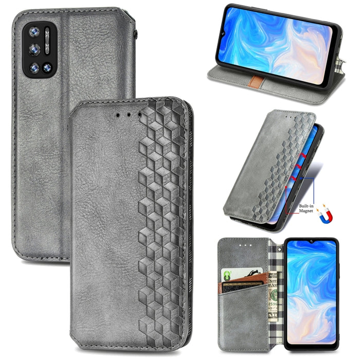 Cubic Grid Pressed Horizontal Flip Estuche de cuero magnético con soporte y ranuras para tarjetas y billetera, For Doogee N40 Pro, For Infinix Zero 8, For OPPO Realme C21Y, For Vodafone Smart E11, For Wiko Power U30, For Xiaomi Mi 11T / Mi 11T Pro     ...