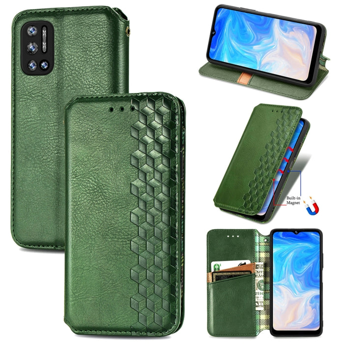 Cubic Grid Pressed Horizontal Flip Estuche de cuero magnético con soporte y ranuras para tarjetas y billetera, For Doogee N40 Pro, For Infinix Zero 8, For OPPO Realme C21Y, For Vodafone Smart E11, For Wiko Power U30, For Xiaomi Mi 11T / Mi 11T Pro     ...