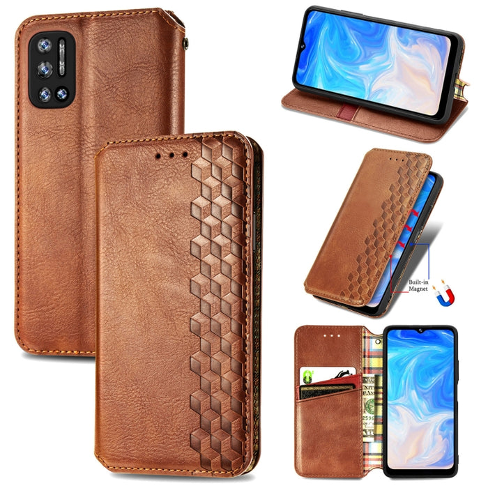 Cubic Grid Pressed Horizontal Flip Estuche de cuero magnético con soporte y ranuras para tarjetas y billetera, For Doogee N40 Pro, For Infinix Zero 8, For OPPO Realme C21Y, For Vodafone Smart E11, For Wiko Power U30, For Xiaomi Mi 11T / Mi 11T Pro     ...