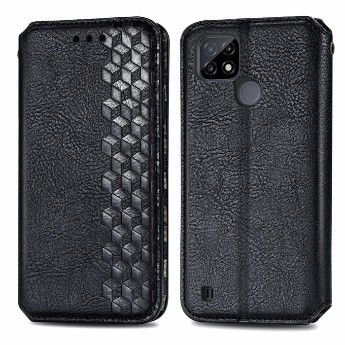 Cubic Grid Pressed Horizontal Flip Estuche de cuero magnético con soporte y ranuras para tarjetas y billetera, For Doogee N40 Pro, For Infinix Zero 8, For OPPO Realme C21Y, For Vodafone Smart E11, For Wiko Power U30, For Xiaomi Mi 11T / Mi 11T Pro     ...