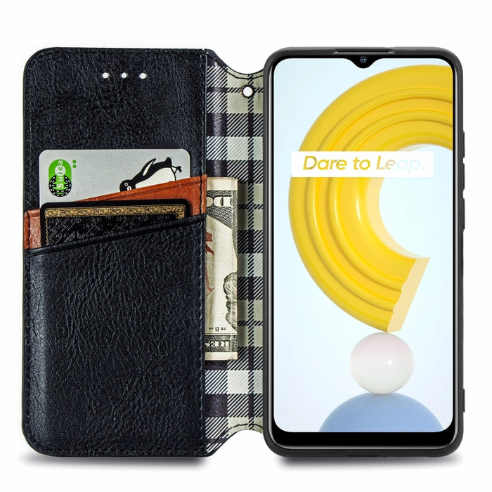 Cubic Grid Pressed Horizontal Flip Estuche de cuero magnético con soporte y ranuras para tarjetas y billetera, For Doogee N40 Pro, For Infinix Zero 8, For OPPO Realme C21Y, For Vodafone Smart E11, For Wiko Power U30, For Xiaomi Mi 11T / Mi 11T Pro     ...