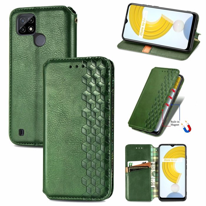 Cubic Grid Pressed Horizontal Flip Estuche de cuero magnético con soporte y ranuras para tarjetas y billetera, For Doogee N40 Pro, For Infinix Zero 8, For OPPO Realme C21Y, For Vodafone Smart E11, For Wiko Power U30, For Xiaomi Mi 11T / Mi 11T Pro     ...