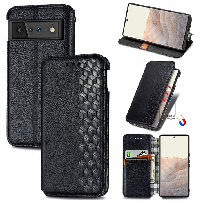 Cubic Grid Pressed Horizontal Flip Estuche de cuero magnético con soporte y ranuras para tarjetas y billetera, For Doogee N40 Pro, For Infinix Zero 8, For OPPO Realme C21Y, For Vodafone Smart E11, For Wiko Power U30, For Xiaomi Mi 11T / Mi 11T Pro     ...