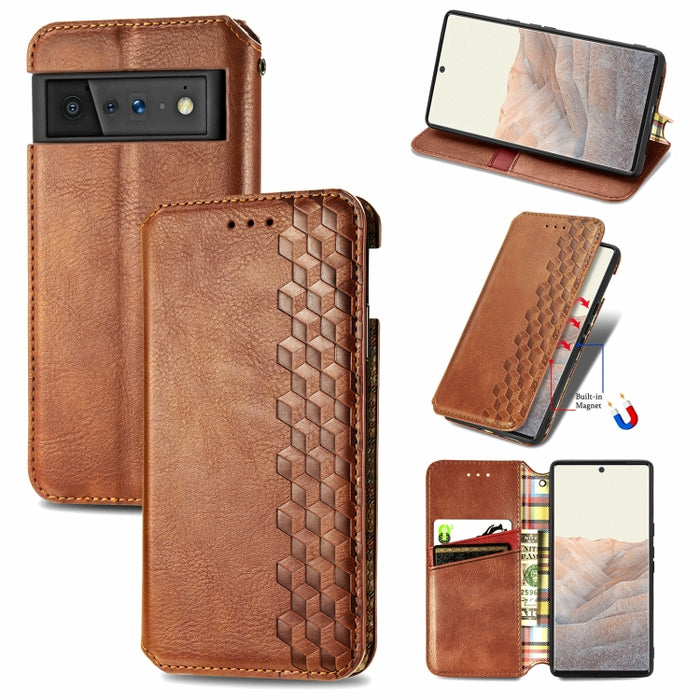 Cubic Grid Pressed Horizontal Flip Estuche de cuero magnético con soporte y ranuras para tarjetas y billetera, For Doogee N40 Pro, For Infinix Zero 8, For OPPO Realme C21Y, For Vodafone Smart E11, For Wiko Power U30, For Xiaomi Mi 11T / Mi 11T Pro     ...
