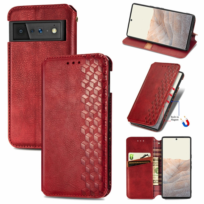 Cubic Grid Pressed Horizontal Flip Estuche de cuero magnético con soporte y ranuras para tarjetas y billetera, For Doogee N40 Pro, For Infinix Zero 8, For OPPO Realme C21Y, For Vodafone Smart E11, For Wiko Power U30, For Xiaomi Mi 11T / Mi 11T Pro     ...
