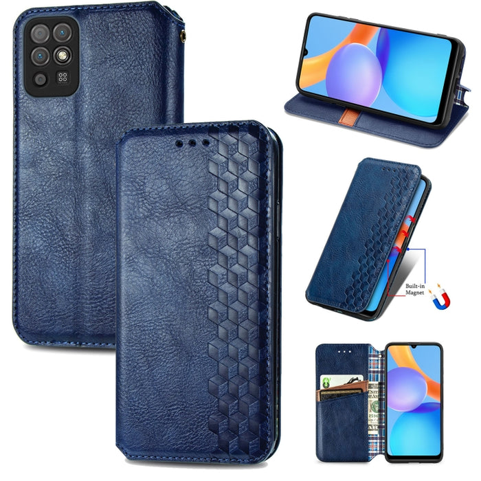 Cubic Grid Pressed Horizontal Flip Estuche de cuero magnético con soporte y ranuras para tarjetas y billetera, For Doogee N40 Pro, For Infinix Zero 8, For OPPO Realme C21Y, For Vodafone Smart E11, For Wiko Power U30, For Xiaomi Mi 11T / Mi 11T Pro     ...