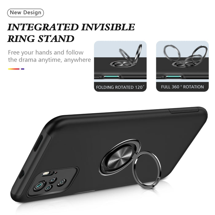 Caja magnética a prueba de golpes para teléfono PC + TPU con soporte de anillo invisible, For Xiaomi Redmi Note 9 Pro / Note 9S, For Xiaomi Redmi Note 10 4G, For Xiaomi Redmi Note 10 Pro, For Xiaomi Mi 11 Lite 5G, For Xiaomi Redmi K40                  ...