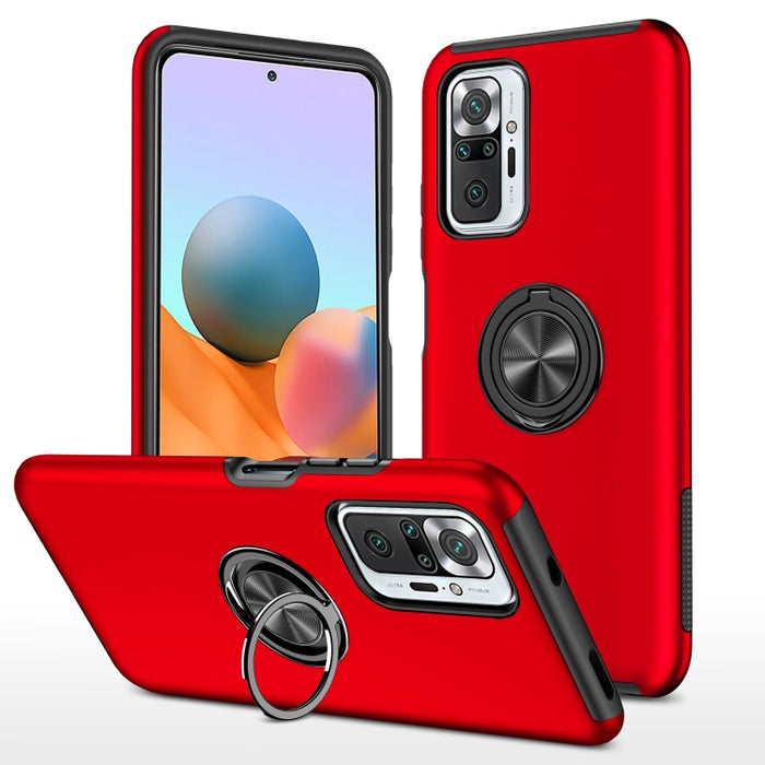 Caja magnética a prueba de golpes para teléfono PC + TPU con soporte de anillo invisible, For Xiaomi Redmi Note 9 Pro / Note 9S, For Xiaomi Redmi Note 10 4G, For Xiaomi Redmi Note 10 Pro, For Xiaomi Mi 11 Lite 5G, For Xiaomi Redmi K40                  ...