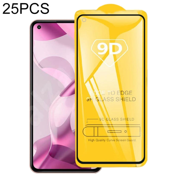 25 PCS 9D Película de vidrio templado de pantalla completa con pegamento completo, For Xiaomi Mi 11 Lite 5G NE / Mi 11 Lite 5G (25 PCS), For Samsung Galaxy A52s 5G (25 PCS), For Samsung Galaxy M32 5G (25 PCS)
