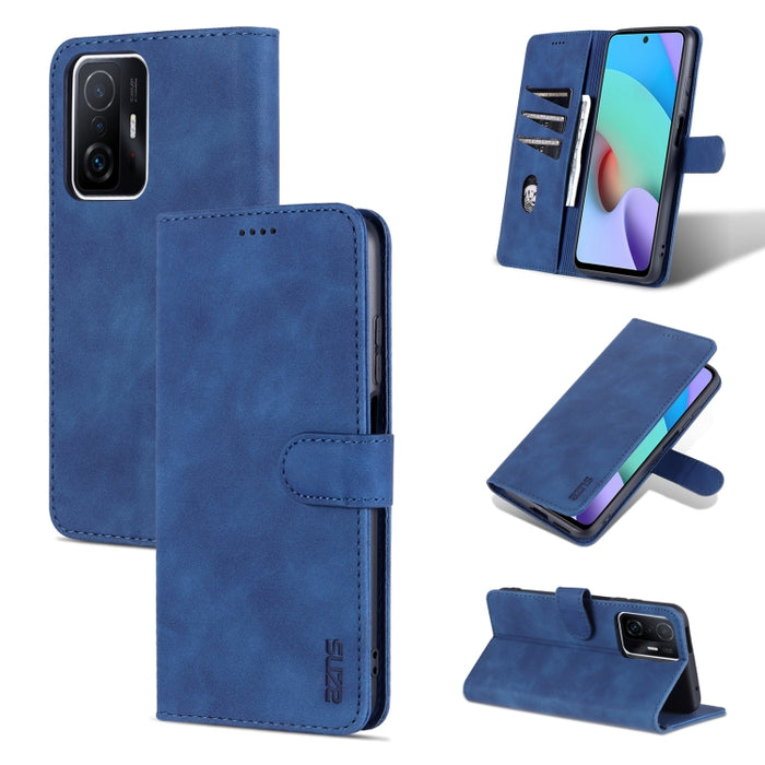 AZNS Skin Feel Calf Texture Funda de cuero para teléfono con tapa horizontal, For Xiaomi Mi 11T / 11T Pro
