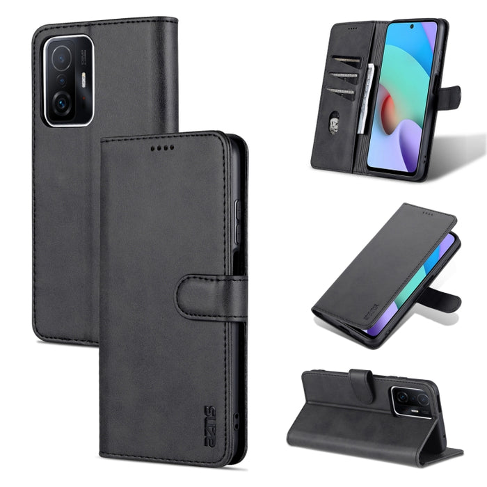 AZNS Skin Feel Calf Texture Funda de cuero para teléfono con tapa horizontal, For Xiaomi Mi 11T / 11T Pro
