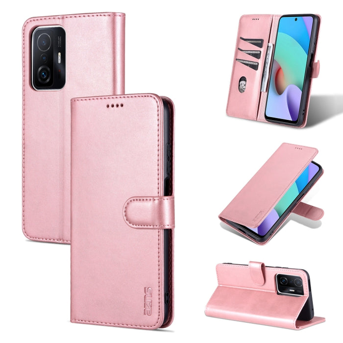 AZNS Skin Feel Calf Texture Funda de cuero para teléfono con tapa horizontal, For Xiaomi Mi 11T / 11T Pro