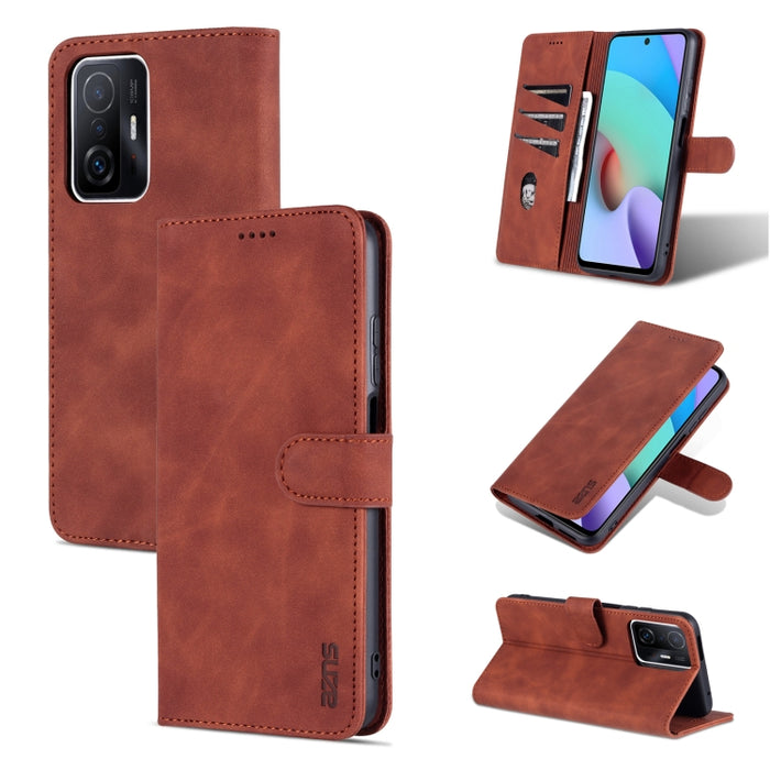 AZNS Skin Feel Calf Texture Funda de cuero para teléfono con tapa horizontal, For Xiaomi Mi 11T / 11T Pro