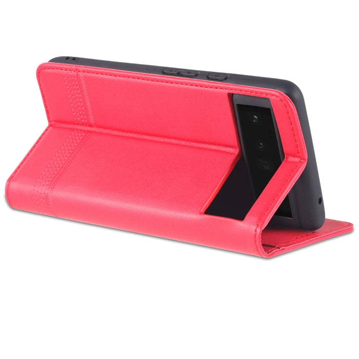 Estuche de cuero para teléfono con tapa horizontal y textura de becerro magnético AZNS, For Google Pixel 6, For Google Pixel 6 Pro, For Xiaomi Mi 11T / 11T Pro