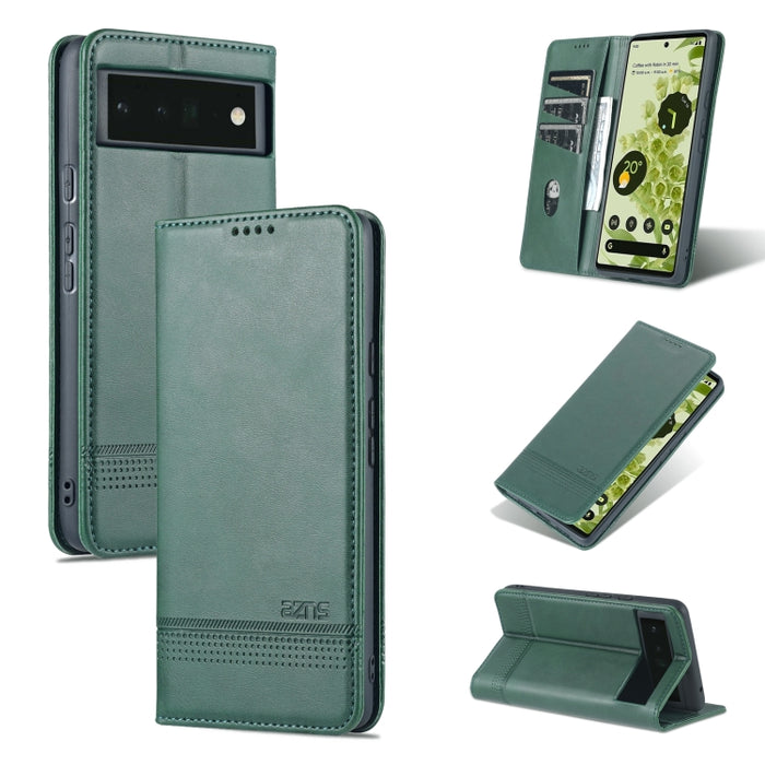 Estuche de cuero para teléfono con tapa horizontal y textura de becerro magnético AZNS, For Google Pixel 6, For Google Pixel 6 Pro, For Xiaomi Mi 11T / 11T Pro