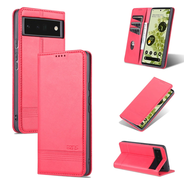 Estuche de cuero para teléfono con tapa horizontal y textura de becerro magnético AZNS, For Google Pixel 6, For Google Pixel 6 Pro, For Xiaomi Mi 11T / 11T Pro